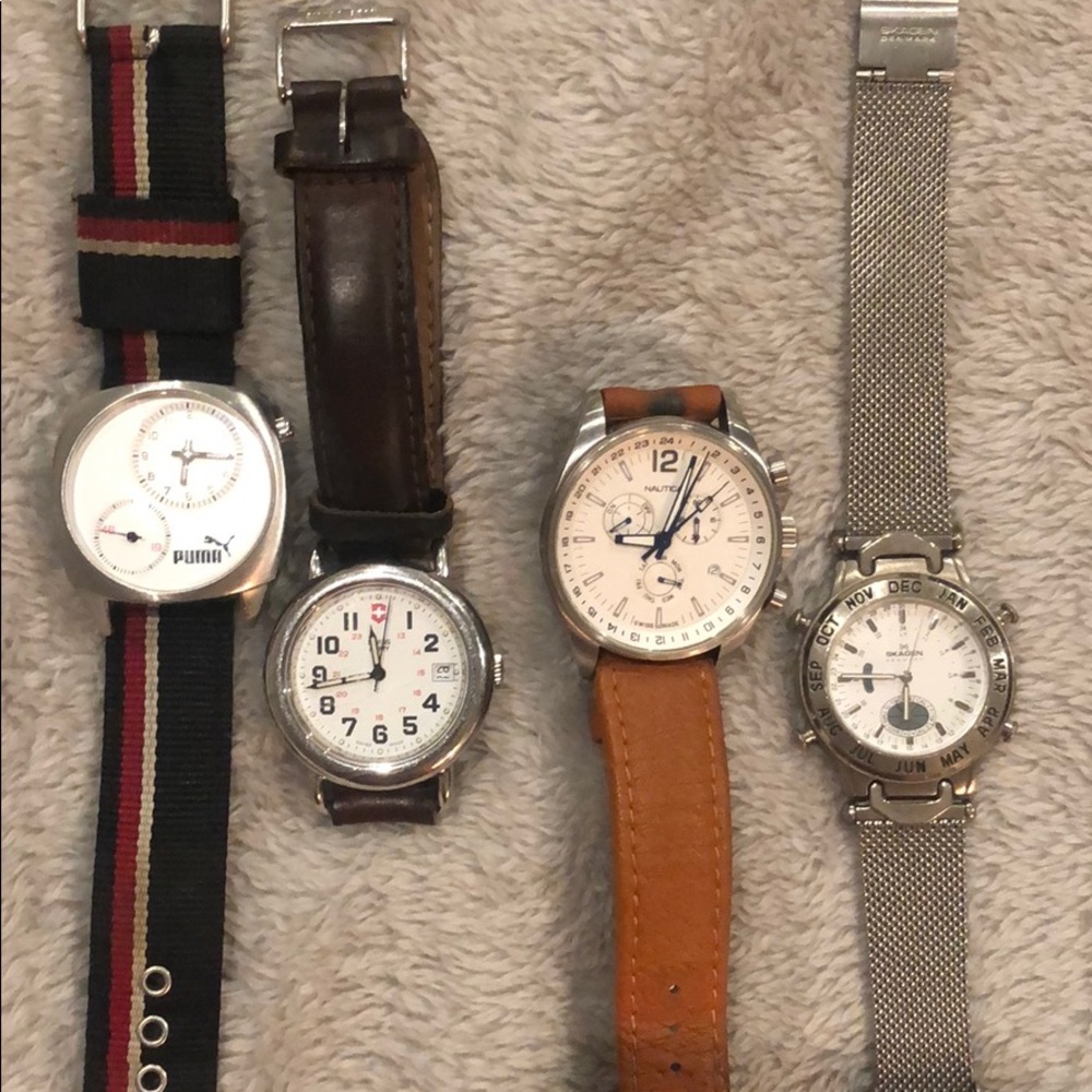 4 watches SKAGEN Puma NÁUTICA Swiss Army